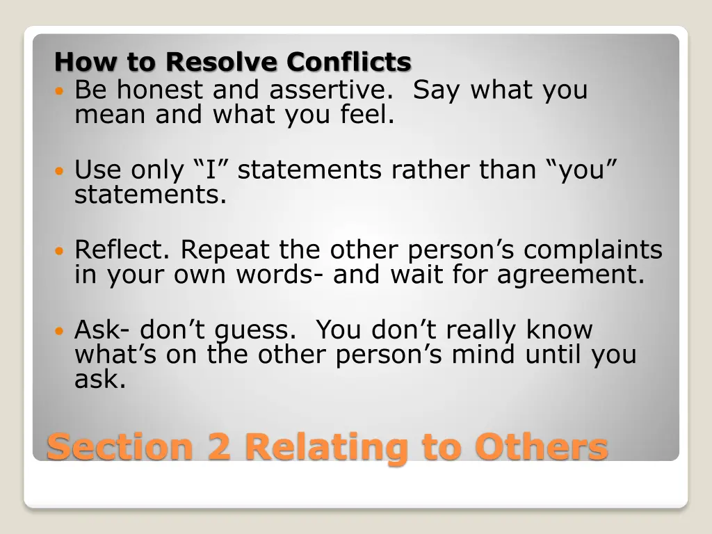 how to resolve conflicts be honest and assertive