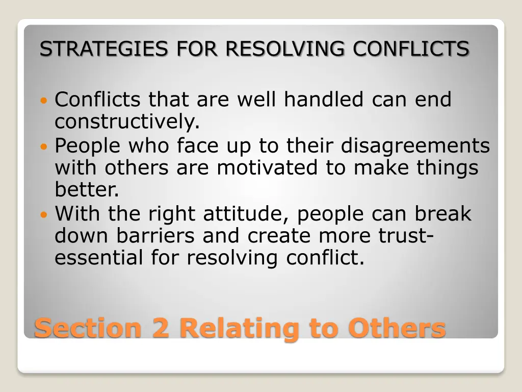strategies for resolving conflicts