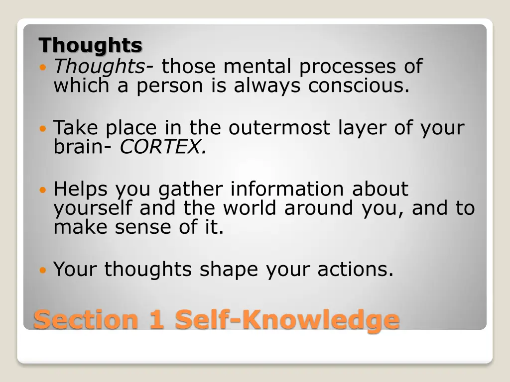 thoughts thoughts those mental processes of which