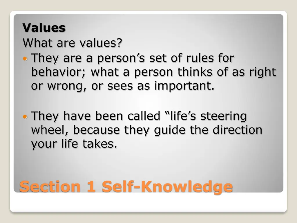 values what are values they are a person