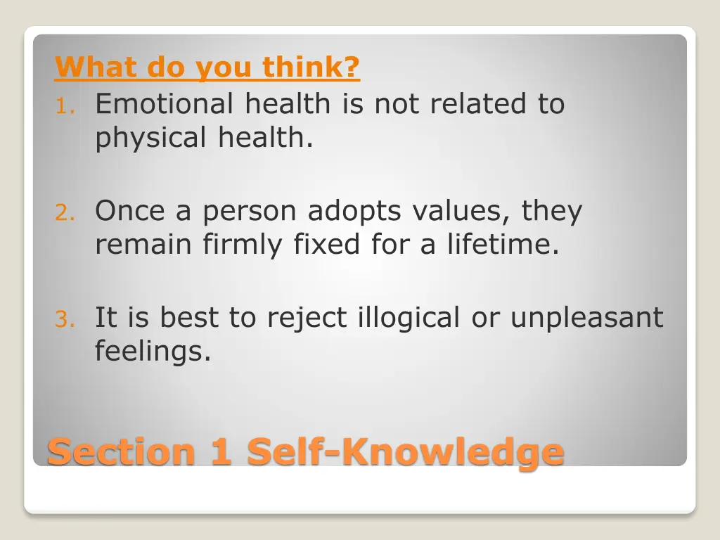 what do you think 1 emotional health