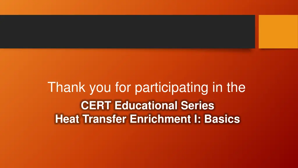 thank you for participating in the cert