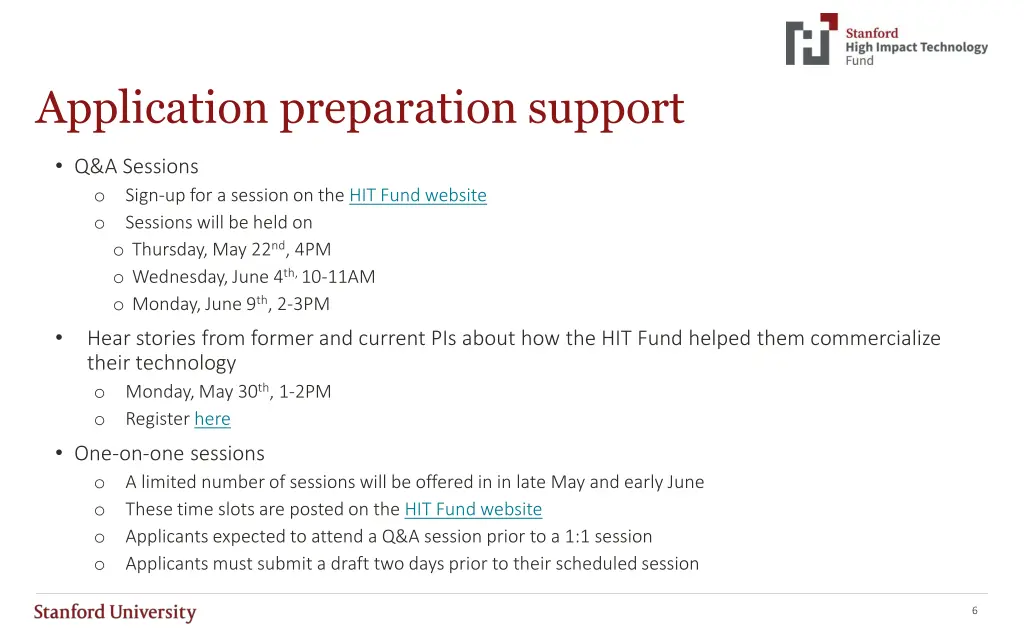 application preparation support