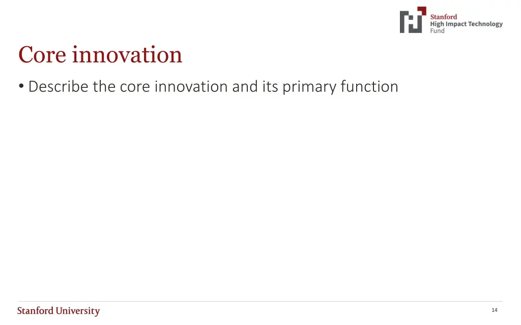 core innovation describe the core innovation