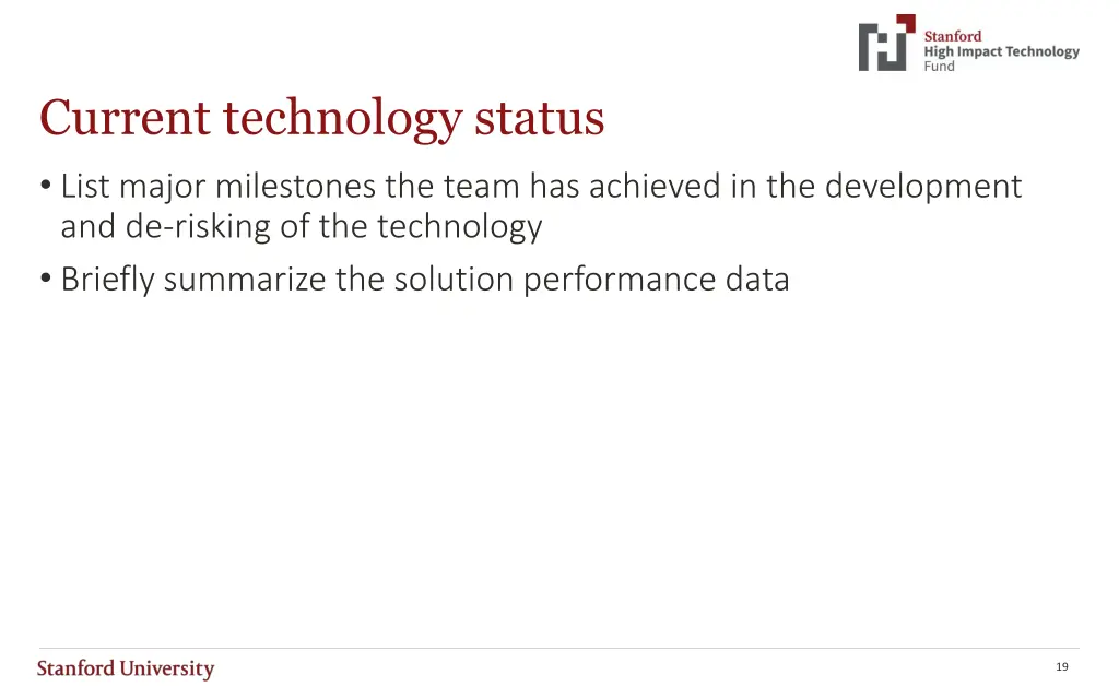 current technology status list major milestones