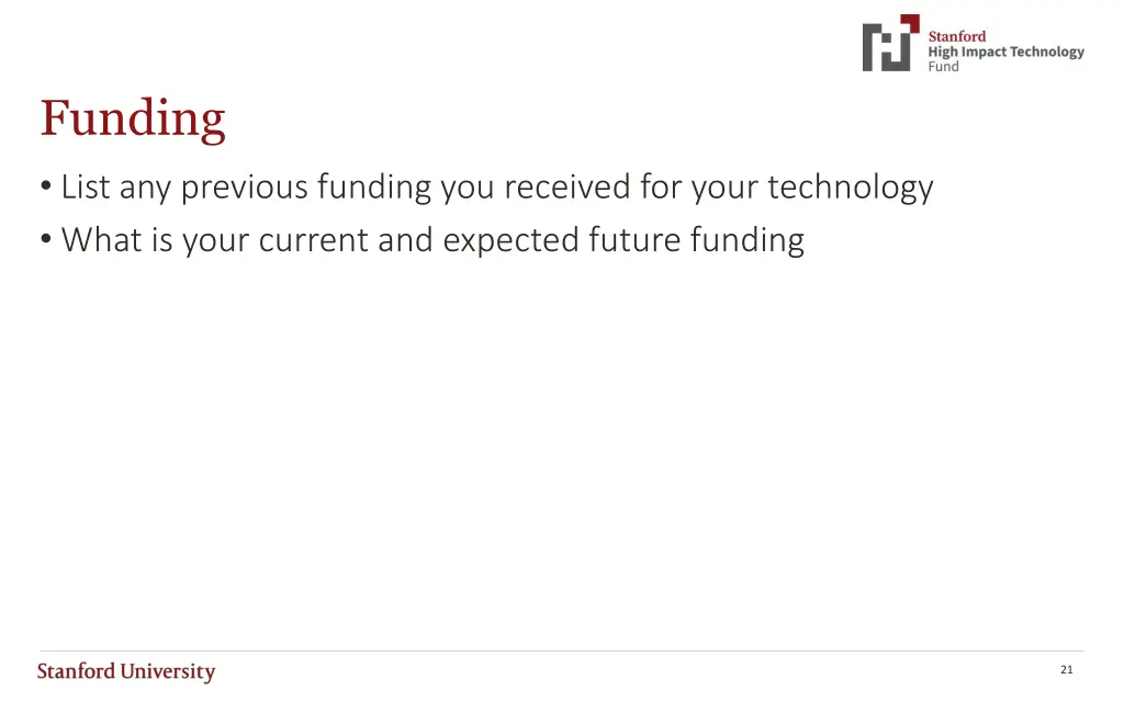 funding list any previous funding you received