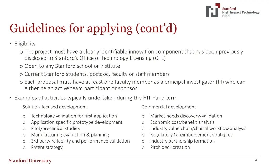 guidelines for applying cont d