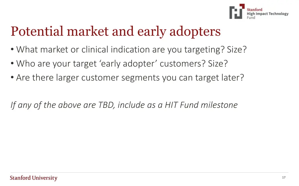 potential market and early adopters what market