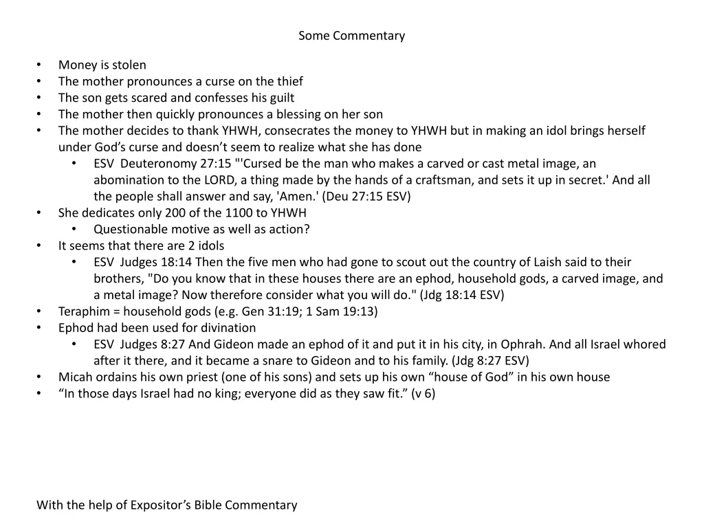 some commentary