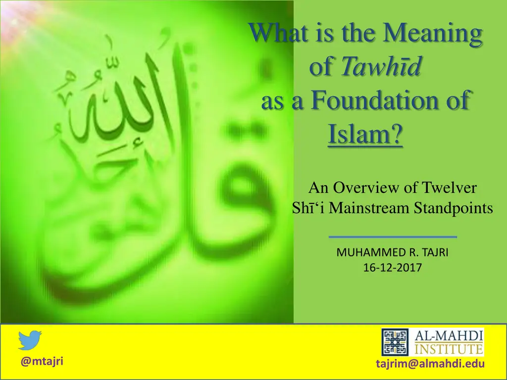 what is the meaning of tawh d as a foundation