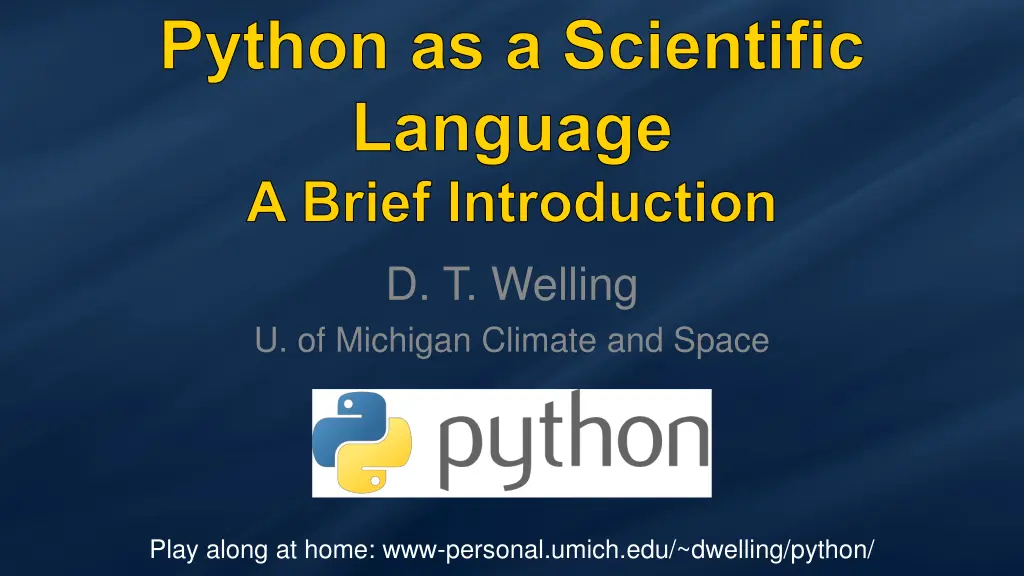 python as a scientific language a brief