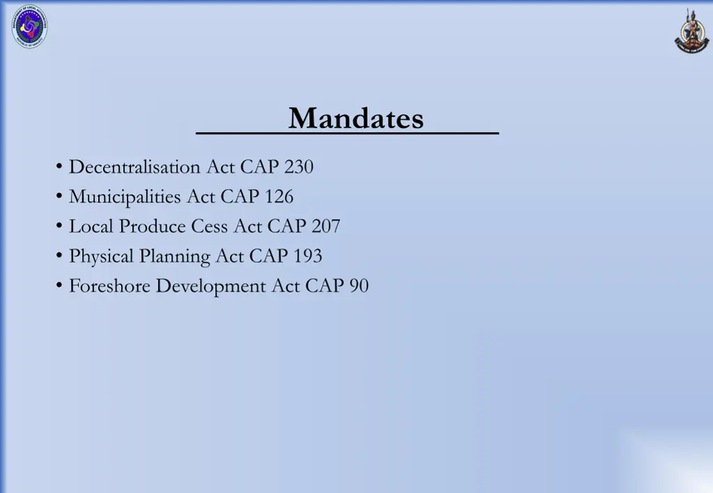 mandates