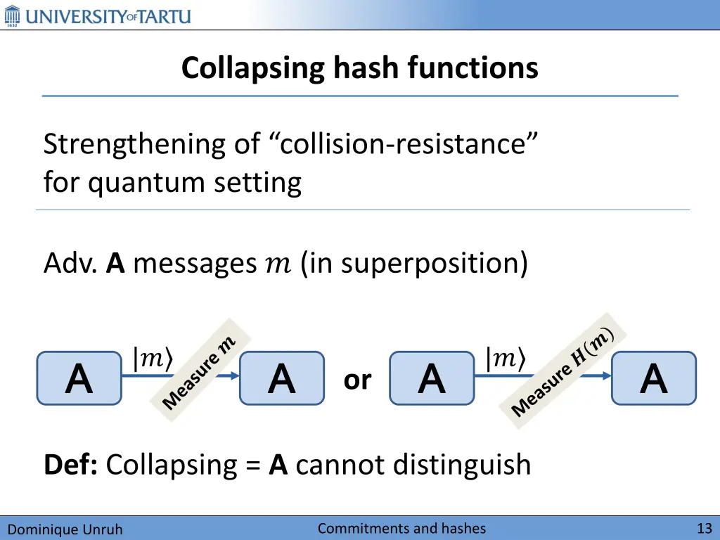 collapsing hash functions