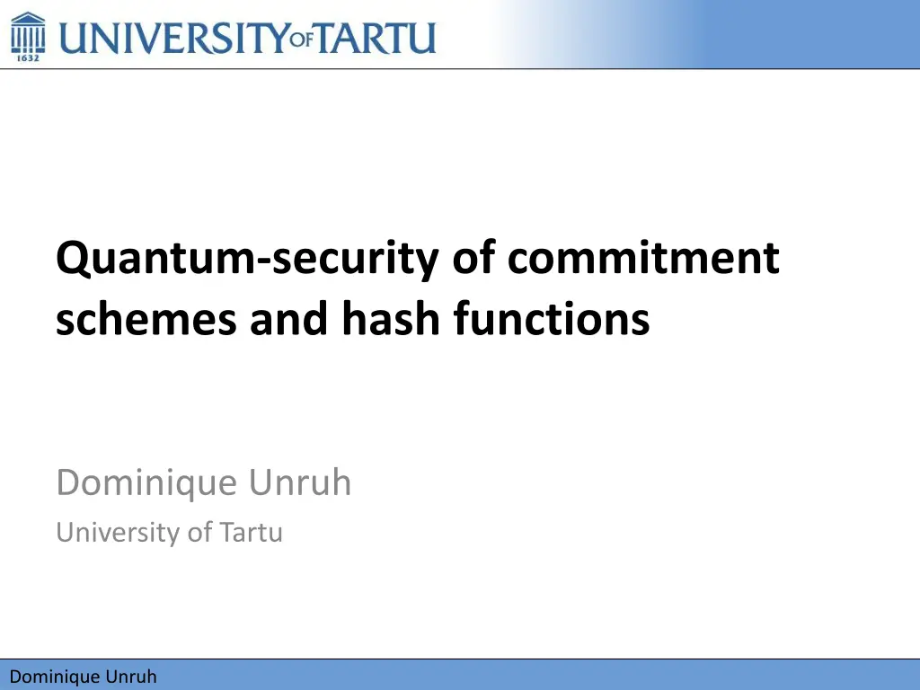 quantum security of commitment schemes and hash