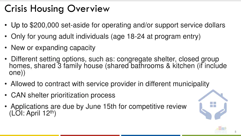 crisis housing overview