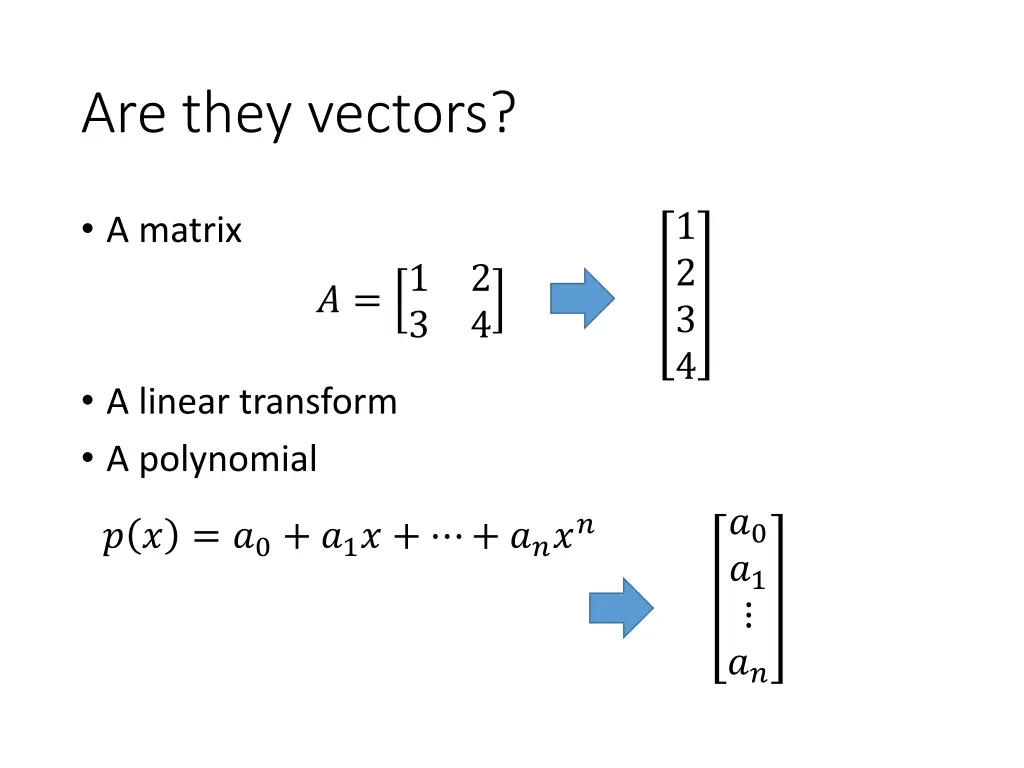 are they vectors 1