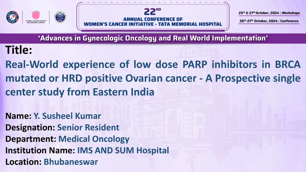 title real world experience of low dose parp