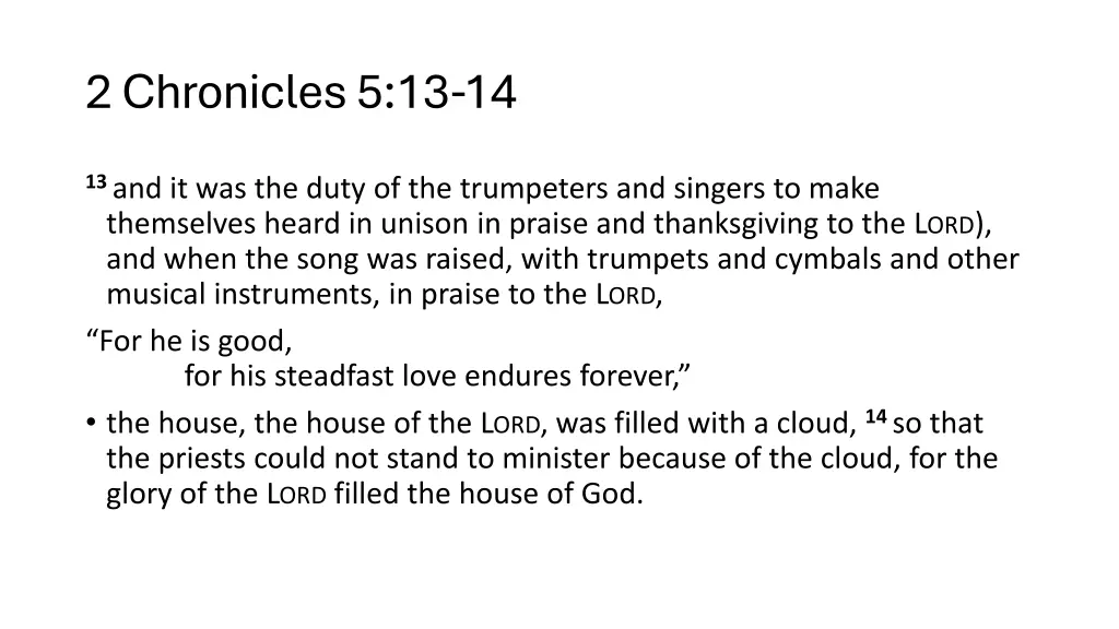 2 chronicles 5 13 14
