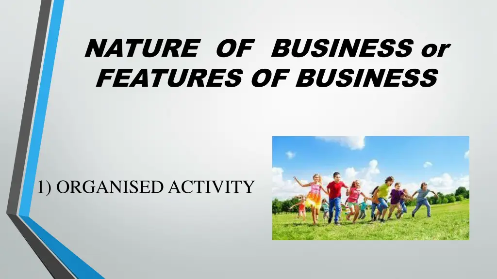 nature of business or features of business