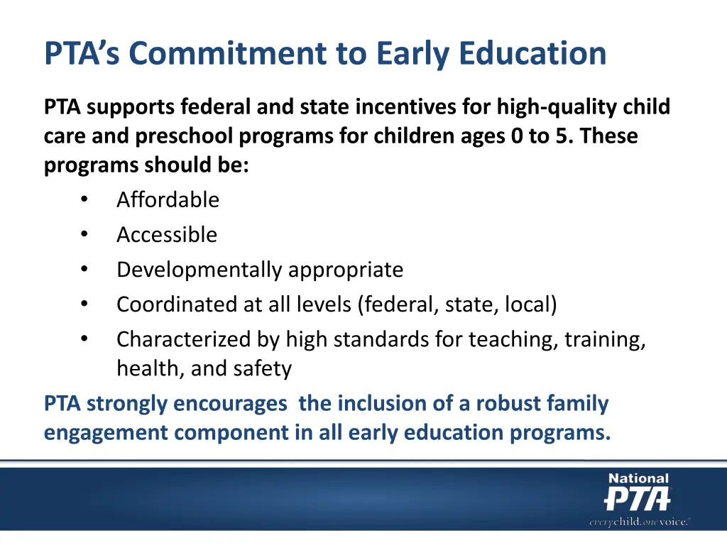 pta s commitment to early education