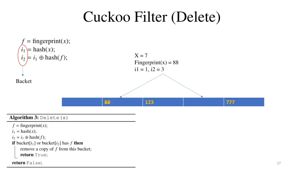 cuckoo filter delete