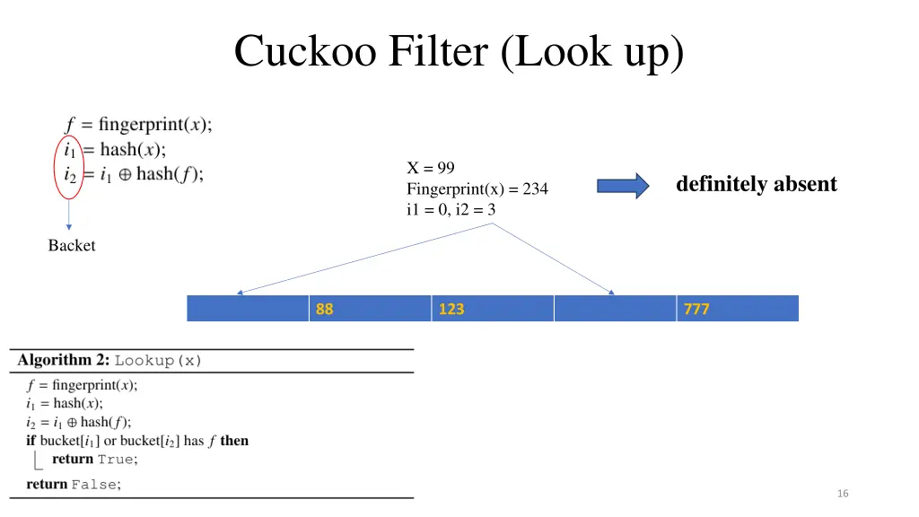cuckoo filter look up 1