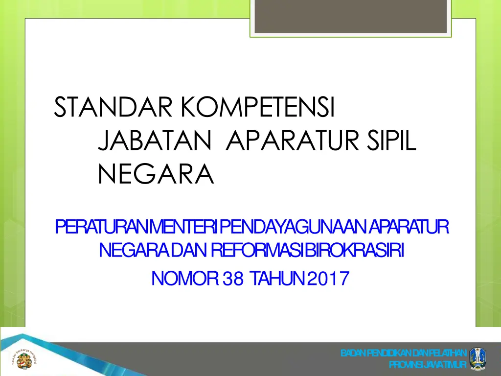 standar kompetensi jabatan aparatur sipil negara