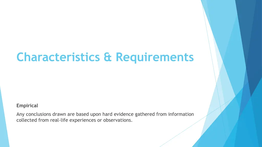 characteristics requirements 1