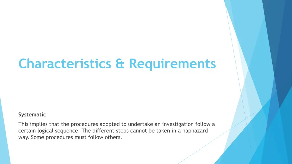 characteristics requirements