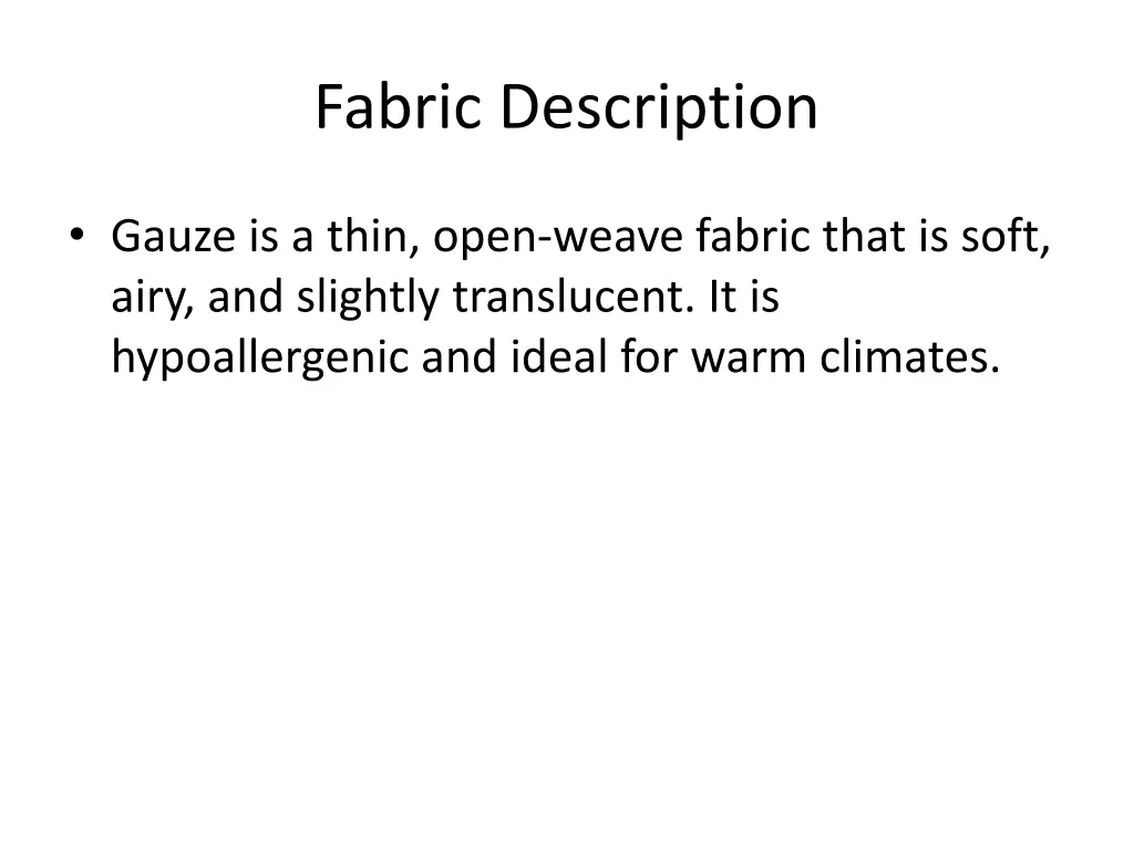 fabric description