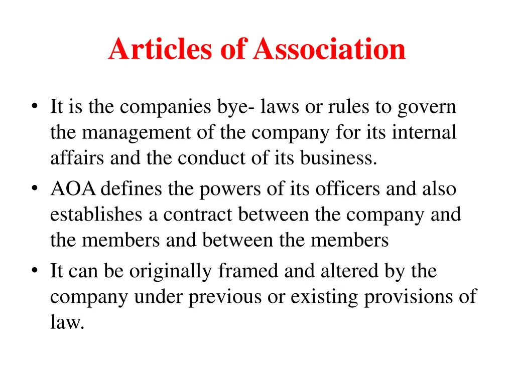 articles of association
