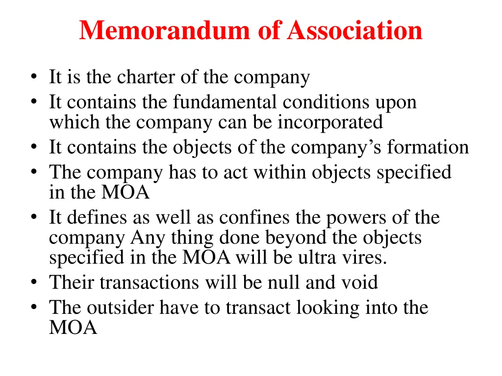 memorandum of association