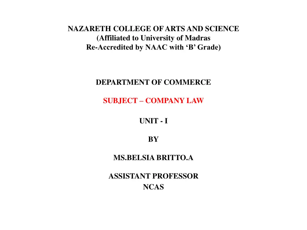 nazareth college of arts and science affiliated