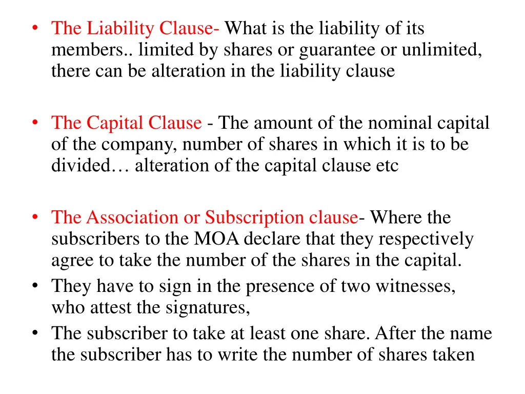 the liability clause what is the liability