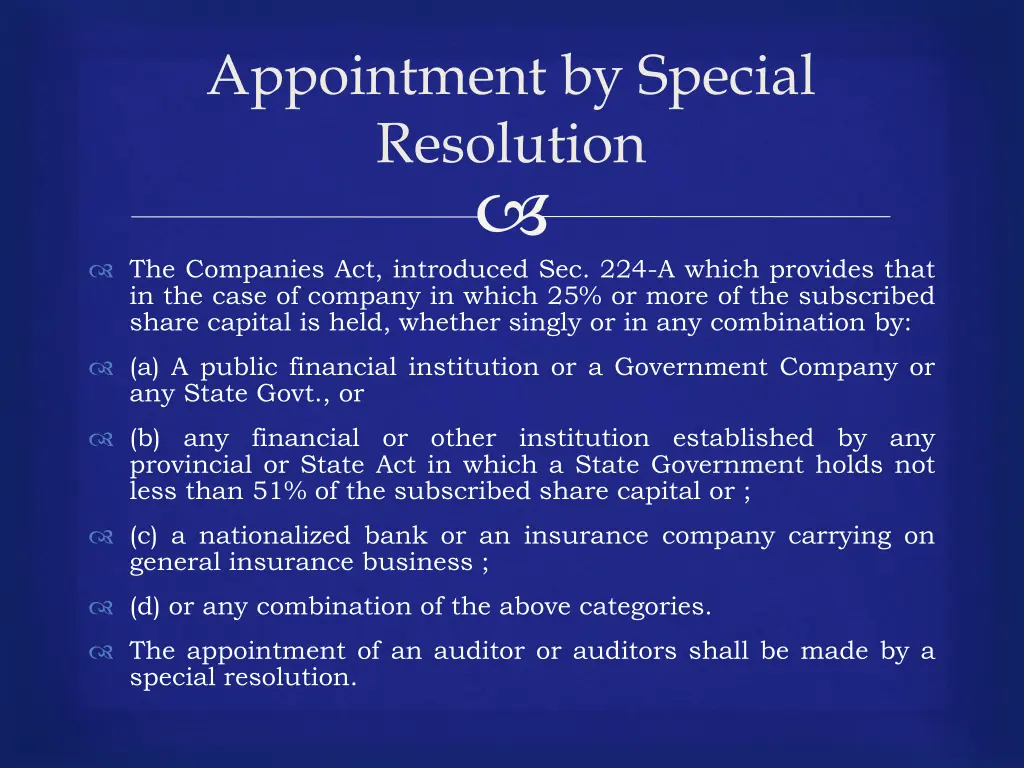 appointment by special resolution
