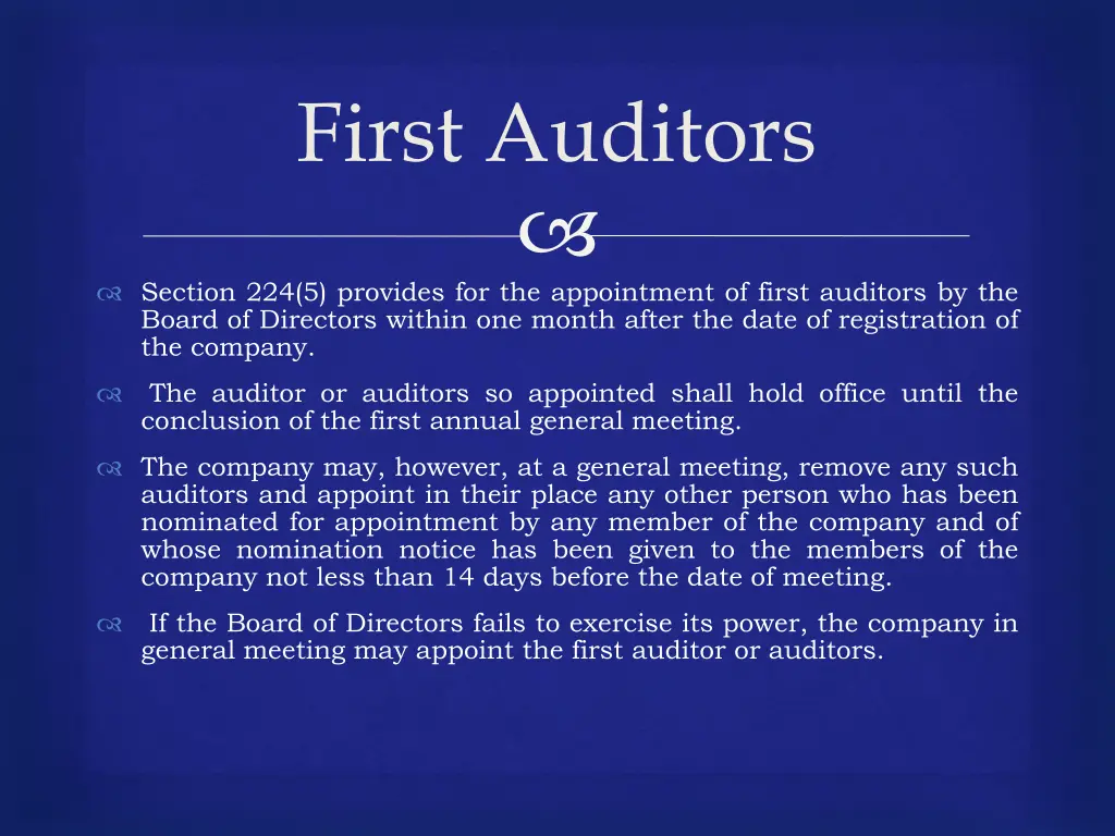 first auditors