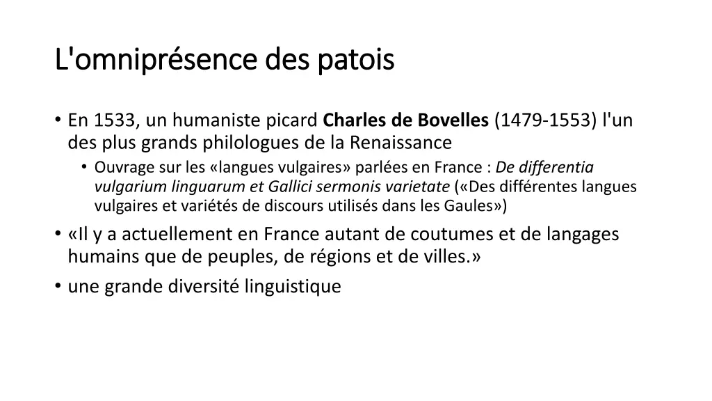 l omnipr sence des patois l omnipr sence