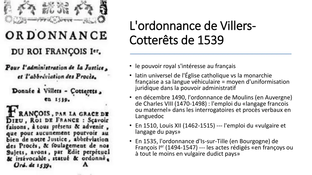 l ordonnance de villers l ordonnance de villers