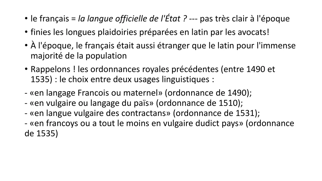 le fran ais la langue officielle