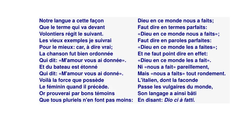 notre langue a cette fa on que le terme
