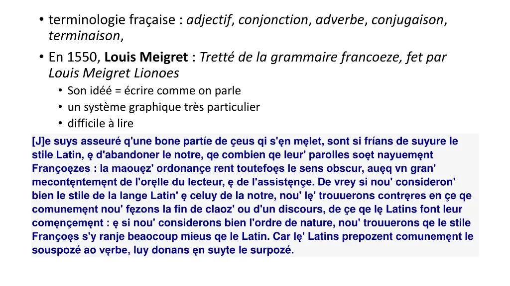 terminologie fra aise adjectif conjonction