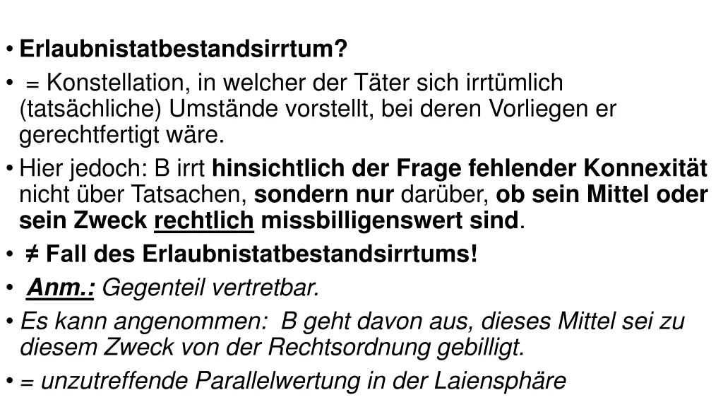erlaubnistatbestandsirrtum konstellation