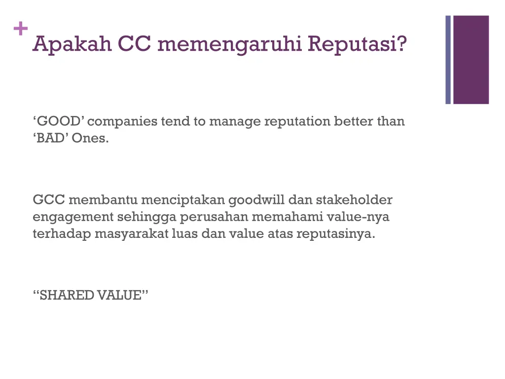 apakah cc memengaruhi reputasi