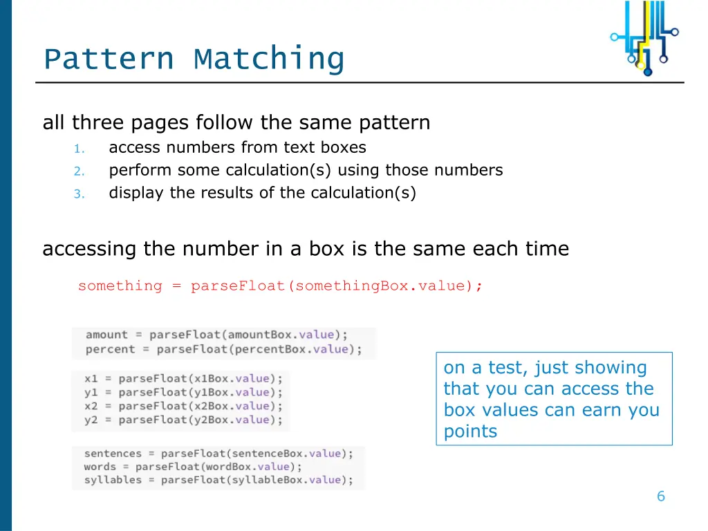 pattern matching 1