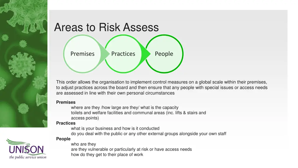 areas to risk assess
