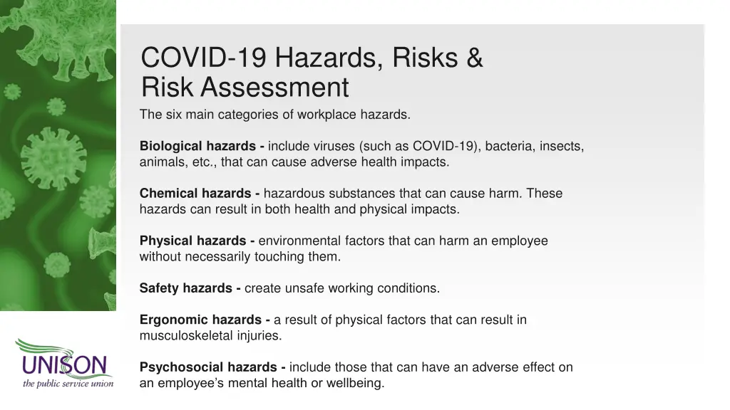 covid 19 hazards risks risk assessment 1