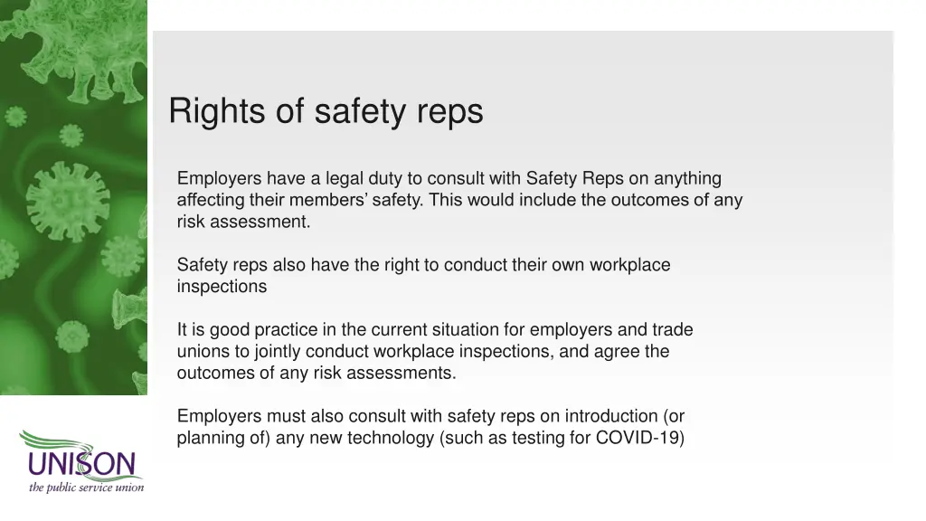 rights of safety reps