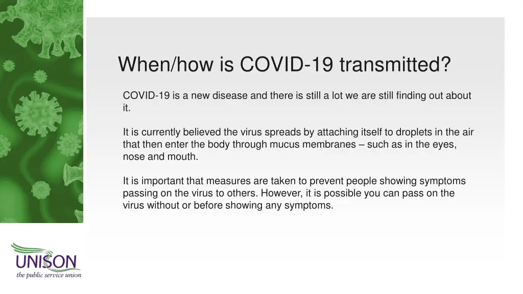 when how is covid 19 transmitted