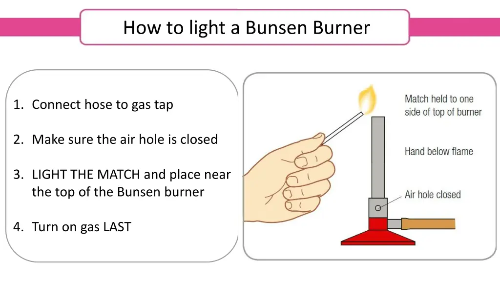 how to light a bunsen burner
