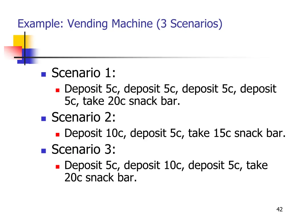 example vending machine 3 scenarios